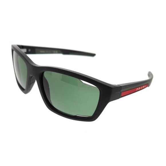 Prada Linea Rossa 0PS 04YS 18G06U Matte Black/Blue Rectangular Sunglasses - Picture 1 of 5